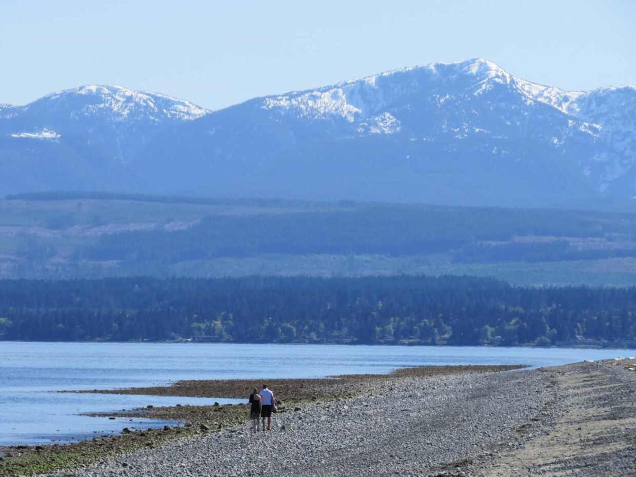 goose spit spring beach mountain vancouver island