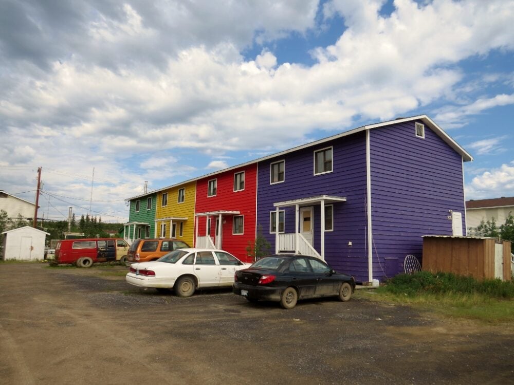 Colourful houses in Inuvik, Canada