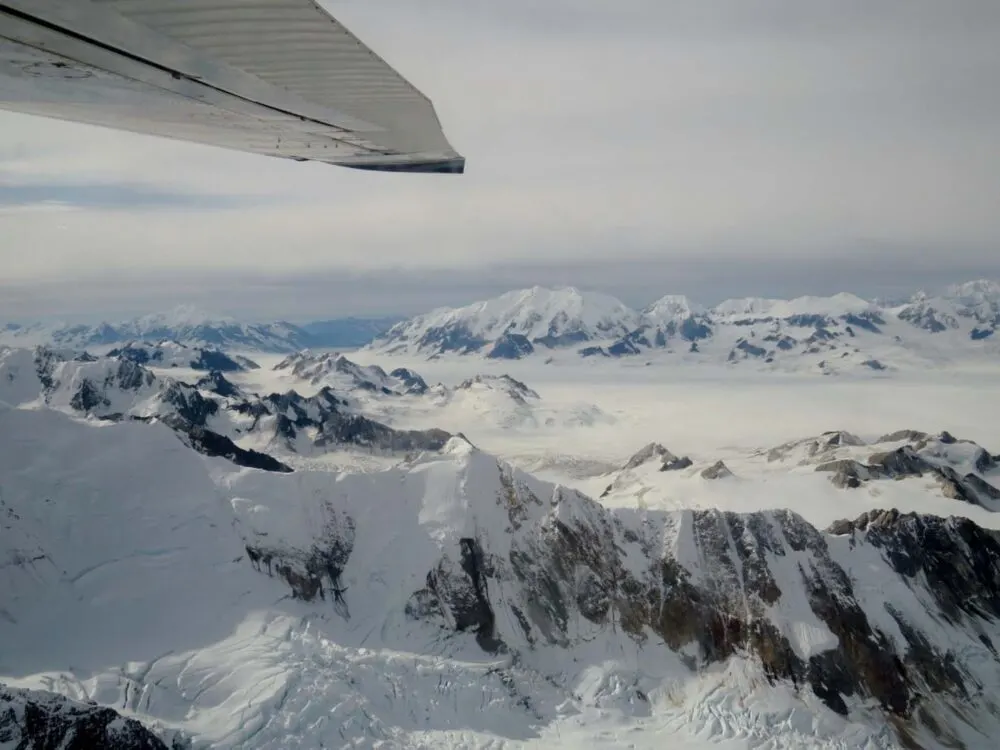 Flying over Kluane National Park