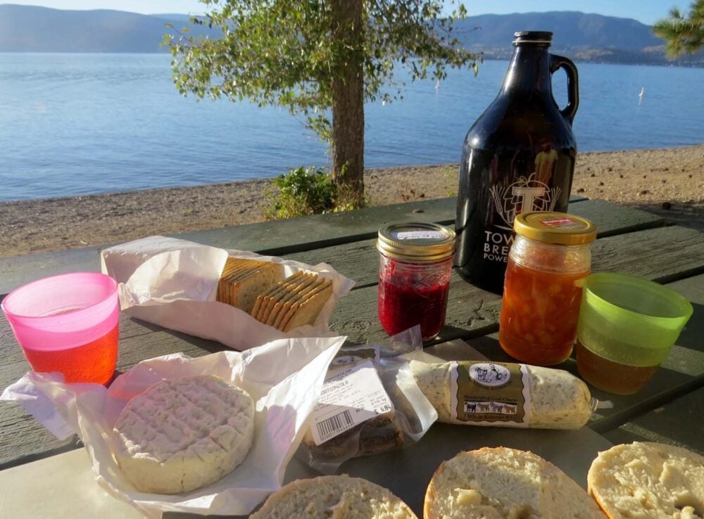 Okanagan Lake picnic Kelowna Carmelis Goats Cheese