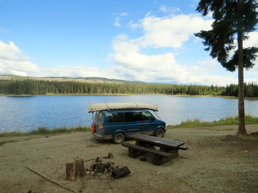 Free camping at James Lake, BC