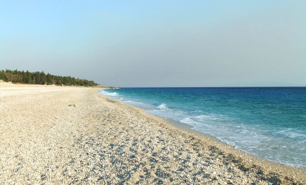 Beach in Albania on our Europe road trip