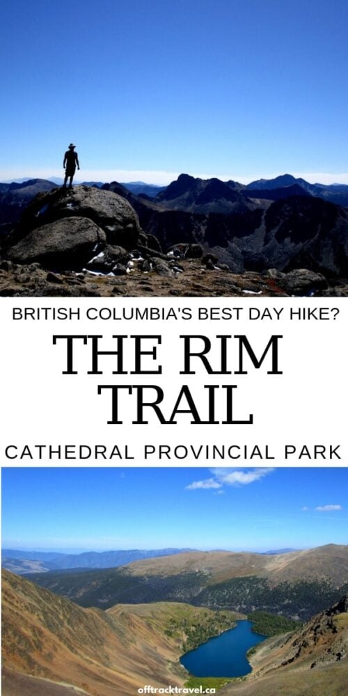 The Rim Trail is a circular hike in Cathedral Provincial Park in British Columbia, Canada. For the most part, it transverses along a mountain ridge. It is, in my opinion, one of the best day hikes in British Columbia! Click here to find out more. offtracktravel.ca