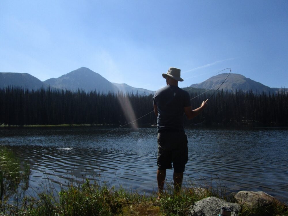 Catching fish at Cathedral Provincial Park