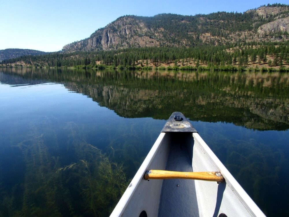 Canoe at Vaseux Lake- A Southern Okanagan gem