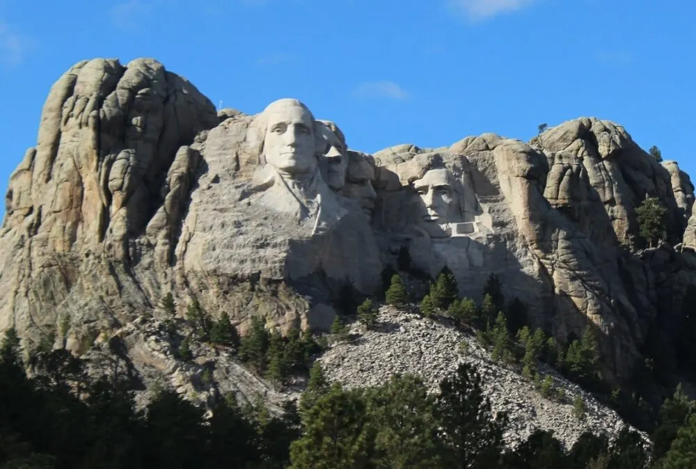 The carved rocks of Mount Rushmore in South Dakota, Usa