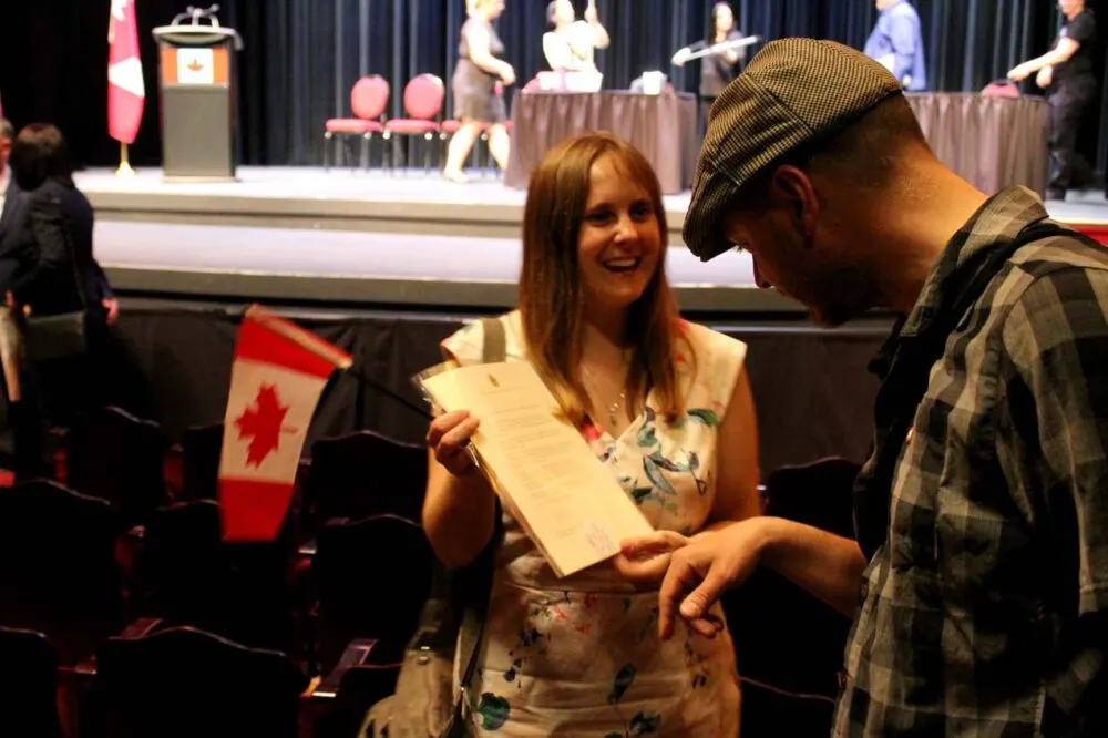 Canadian Citizenship Oath Ceremony - Gemma with certificate