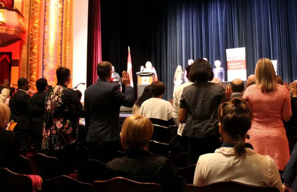 Taking the oath at the Canadian Citizenship Oath Ceremony