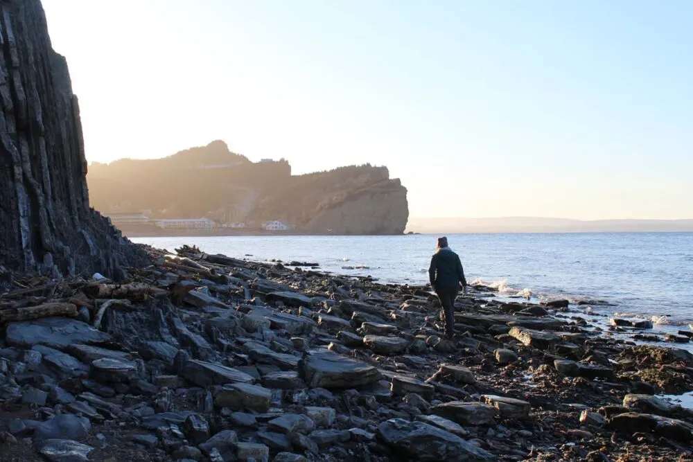 Perce at sunset gaspe peninsula quebec