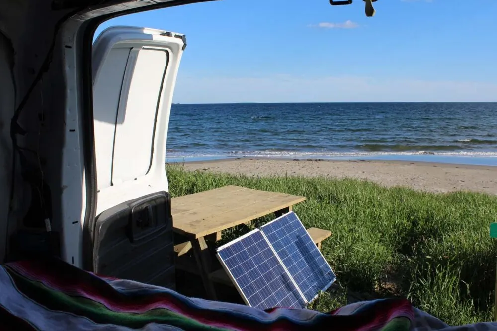 van solar panel system at rissers beach, nova scotia