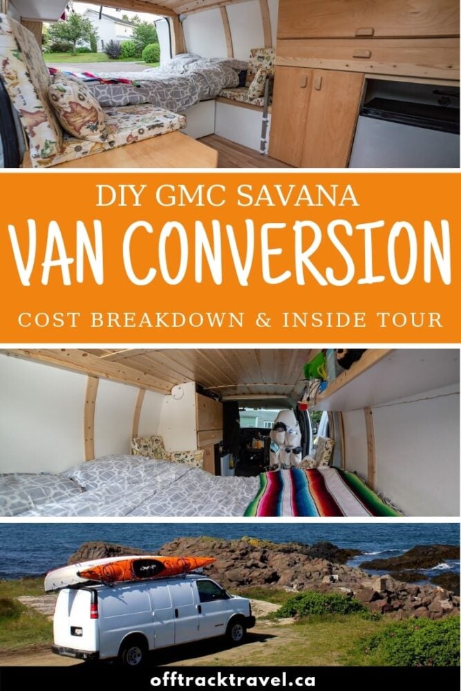 All the essential details of our sub-$3000 GMC Savana van conversion, including an inside tour, design rationale and cost breakdown plus links to construction diaries - offtracktravel.ca
