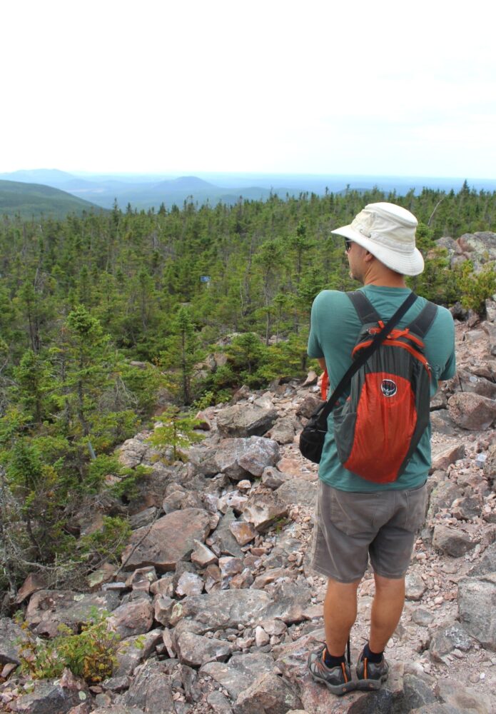 JR looking out from summit rocks, Mount Carleton Provincial Park
