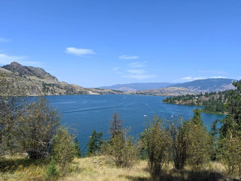 Lake and city views from Rattlesnake Point in Kalamalka Lake in Vernon