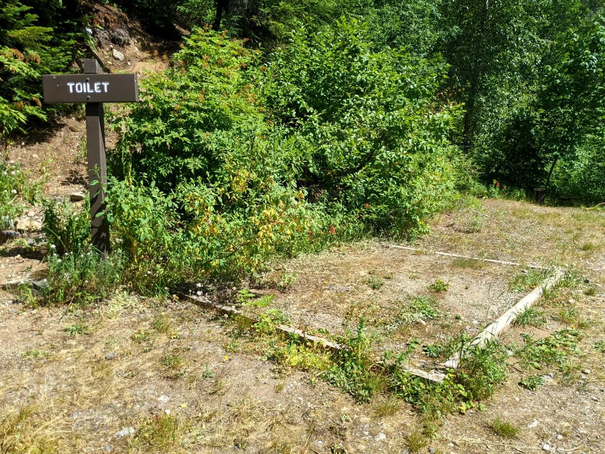 One of the dirt tend pads at Manson's Camp